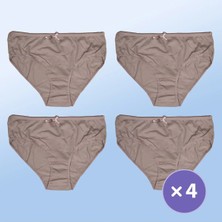 4'lü Yeni Seri Renkli Yüksek Bel Fitilli Bato Külot