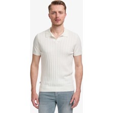 Pierre Cardin Erkek Ekru Slim Fit %100 Pamuk Apaş Yaka Triko Tişört 50325074-VR019