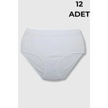 3092 Gümüş Kadın Çizgili Bato 12LI Paket Beyaz