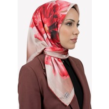 Hadiora Kadın Fuşya Çiçek Desenli Kristal Eşarp