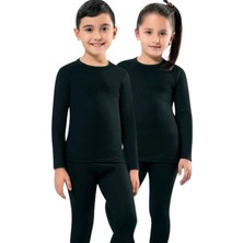 Kota Unisex Çocuk Siyah Termal Body MKT2005 Konforlu Pamuklu Malzeme ile Dayanıklı Üst