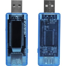 UniChrome Keweisi USB Voltmetre Ampermetre Test Cihazı Mavi Renkli Dijital Ekran ile Taşınabilir Ölçüm