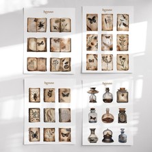 Henno Vintage Kolaj Defter & Şişe Temalı Sticker Seti (4’lü A6) | Ajanda, Defter, Planlayıcı Çıkartma