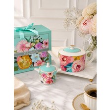 Rossev Porselen Demlik ve Şekerlik Set Full Bloom