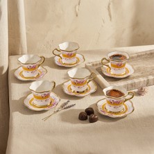Aryıldız Lal 6 Kişilik 12 Parça Kahve Fincan Takımı Sarı 90 ml