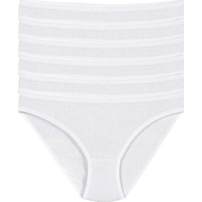 Yıldız Çamaşır Kadın Beyaz 6'lı Paket %100 Pamuk Bikini Külot