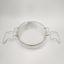 Natsan Çift Saplı Kızartma Teli Metal Cips Sepeti 20 cm Kolay Temizlik ve Kullanım