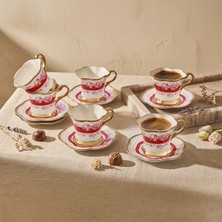 Aryıldız Lal 6 Kişilik 12 Parça Kahve Fincan Takımı Kırmızı 90 ml