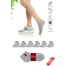 Dayco Bambu Erkek Dikişsiz Premium Patik Gri Melanj Çorap 6'lı Set - 10510-GRML-47-50