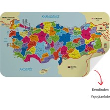 Harita Sepeti Türkiye Haritası Duvar Sticker Eğitici ve Öğretici Detaylı Suya Dayanıklı 100 x 65 cm