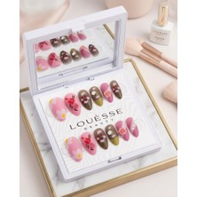 Louesse Beauty Louésse Cherry Bloom Takma Tırnak 12’li  Çiçek Desenli Pembe Kahve Soft Nail