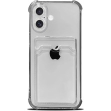 Cayk iPhone 16 Uyumlu Kamera Korumalı Kartlıklı Köşeleri Airbag Tasarımlı Darbe Önleyici Siyah