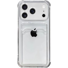 Cayk iPhone 17 Pro Max Uyumlu Kamera Korumalı Kartlıklı Köşeleri Airbag Tasarımlı Darbe Önleyici Şeffaf