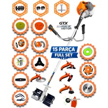 EISENN German 15 Pcs Full Set V-Torq Yan Tipi Ot Çim Çalı Biçme Tırpanı Toprak Eşeleme Akrobat Çapa Aparatı