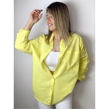 Durmaz Kadın Oversize Keten Gömlek Yeni Sezon Yazlık Gömlek