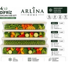 Softchef Derin Dondurucu Saklama Kabı 4 Ad 2500 ml 1200 ml 1170 ml 1170 ml