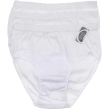 Gümüş Kadın Beyaz Ribana Bato Slip Külot 6'lı Paket  3040