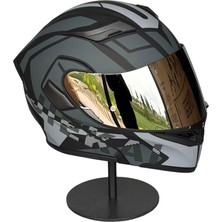 Half - 902 Güneş Vizörlü Çene Açılır Kask H1 Grey (Silver Vizörlü)