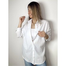Durmaz Kadın Oversize Keten Gömlek Yeni Sezon Yazlık Gömlek