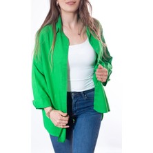Larisa Collection Keten Oversize Ince Yazlık Oversize Gömlek