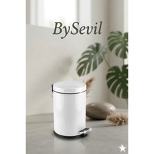 BYSEVİL Bysevil 3 Litre Beyaz Pedallı Çöp Kovası