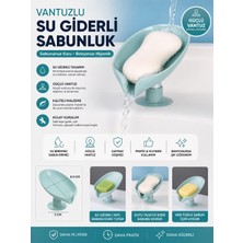365Dükkan Vantuzlu Su Giderli Sabunluk Güçlü Vantuzlu Sabun Tutucu Duvara Yapışan Sabunluk Banyo Mutfak Düzenleyici