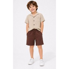Butik Erkek Çocuk Pamuklu Müslin Kumaş '2li Şortlu Takım