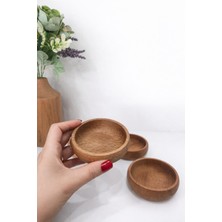 9 cm Mini Bambu 4’lü Çerezlik Seti – Doğal Ahşap Kahvaltılık & Sosluk Sunumluk (Filel