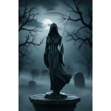 Alisa 3D Ölüm Meleği, Lady Reaper Figürü 20 cm Siyah, Hediyelik, Dekoratif