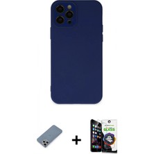 Pileli Store Pilelistore™ iPhone 12 Pro Max Kılıf Çekirdek Modern Serisi - Şeffaf Temperli Cam Ekran Koruyucu + Metal Kamera Lens Koruma Cam - Gs