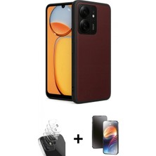 İlk El Grup Pilelistore™ Redmi 13C Kılıf Kıvılcım Işık Serisi - Siyah 3D Antistatik Mat Seramik Nano Ekran Koruyucu + Kamera Lens Koruma Cam - Sf
