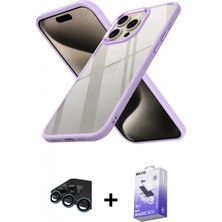 Pileli Store Pilelistore™ iPhone 15 Pro Max Kılıf Nova Işık Serisi - Siyah Bilvis 5in1 5d Magic Hayalet Cam Ekran Koruyucu + Raze Metal Kamera Lens - Lt