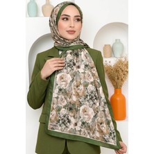 Hadiora Kadın Yeşil  Gül Desenli Soft Şal