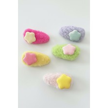 Bellamio Kids Yıldız Desenli Peluşlu Kız Çocuk Çıtcıtlı Toka Seti