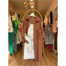 Durmaz Kadın Oversize Keten Gömlek Yeni Sezon Yazlık