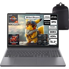 Lenovo Ideapad Slim 3 Ryzen 7-7735HS 16-Gbddr5 512 Gbssd 15.3" Wuxga Windows 11 Pro + Hmf Sırt Çantası 83K70098TRHMF22