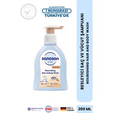 Sanosan Besleyici Bebek Saç ve Vücut Şampuanı 200 ml - Doğal Shea Özlü ve Panthenol Etkili Kuru Ciltler Için Nemlendirici Bakım