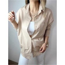 Durmaz Kadın Oversize Keten Gömlek Yeni Sezon Yazlık Gömlek
