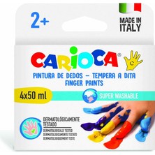 Carioca Bebek Parmak Boyasi 4 Renk 4X50 ml Süper Yikanabilir 2+ Yaş