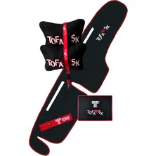 Tusba Market Tofaş Şahin Doğan Kartal Nakışlı Alçak Göğüs Torpido Kaplama Halısı & Polar Araç Yastık & Oto Aksesuar