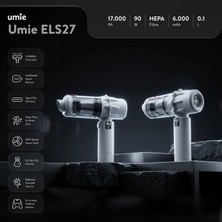 Umie ELS27 6000mAh 16000PA Güçlü Dijital Göstergeli Kablosuz Vakumlu ve Üflemeli Araç İçi Süpürge
