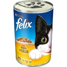 Felix Tavuklu Kedi Konservesi 400 gr 24 Adet Yetişkin Kediler İçin Lezzetli Mama