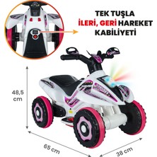 UJ Toys Beyaz Prenses Akülü ATV 6V 35 kg Taşıma Kapasitesi ve Yüksek Manevra Kabiliyeti