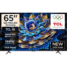 TCL 65T8D 65'' 165 Ekran Uydu Alıcılı 4K Ultra HD Google Smart QLED TV