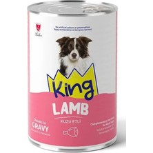 5 Adet King Sos Içinde Et Parçaçıklı Kuzu Etl Yetişkin Köpek Maması 400 gr
