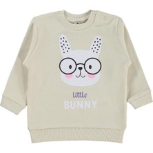 Civil Baby Little Bunny Baskılı 6-18 Ay Sweatshirt - Fil Dişi