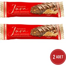 Patiswiss Juva Fındıklı, Kakaolu ve Krep Kırıklı Sütlü Çikolata Bar, 30G x 2 Adet