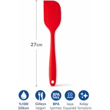 Evolis Kitchen 1 Adet Tekli Isıya Dayanıklı Yanmaz Yapışmaz Silikon Oval Spatula
