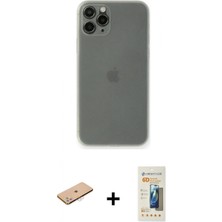 Pileli Store Pilelistore™ iPhone 11 Pro Max Kılıf Yadigar Yansıma Serisi - Siyah 6d Mat Seramik Hayalet Nano Ekran Koruyucu + Renkli Kamera Lens Koruma Cam - Pe