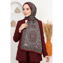 Hadiora Kadın Bordo Mandala Desenli Organik Pamuk Soft Şal
